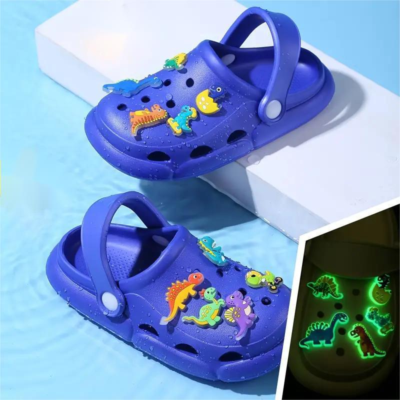 Cross-border Explosive Cave Shoes Shoes Flower Garden Shoes Shoe Buckle Fit Beach Bag Decoration Luminous Dinosaur
