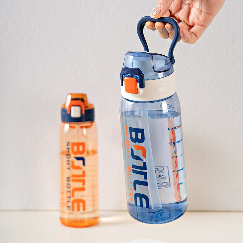 Tapa de primavera taza de agua adulto masculino con escala de cuerda deportes fitness botella de agua estudiante femenina taza de paja resistente a la caída para mujeres embarazadas