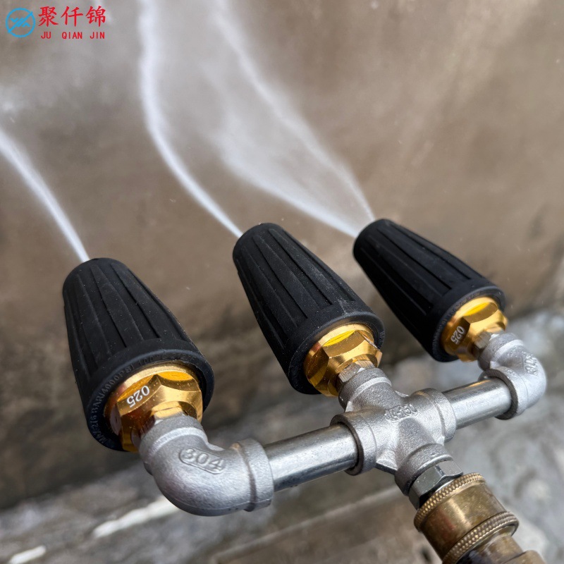 Cross-Border High-Pressure Cleaning Machine Water Gun with Aluminum Alloy Ceramic Core Rotating Nozzle and Stainless Steel Three-Way Connector 4000 Psi