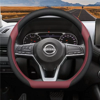 Steering wheel cover for 14Th Generation Sylphy, Classic Teana - d-type-exclusive-burgundy-all-season-style-standard