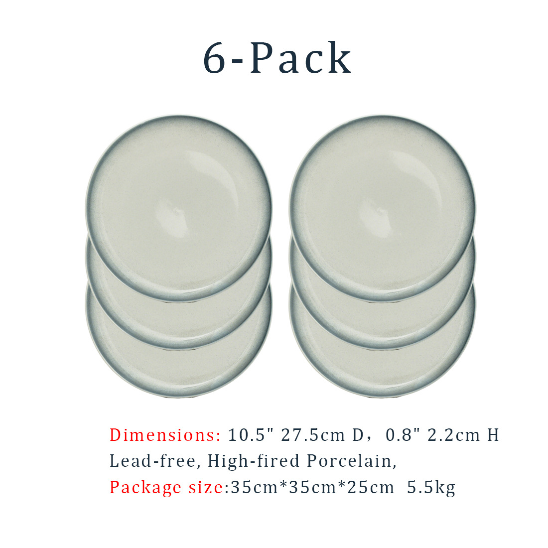 6 pack 10" plate