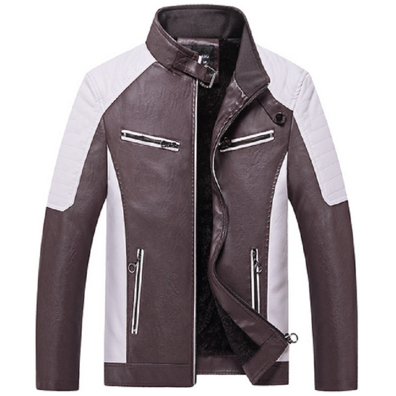 2025秋冬新款休闲皮衣男士外套韩版修身潮流加绒青年PU皮夹克男装