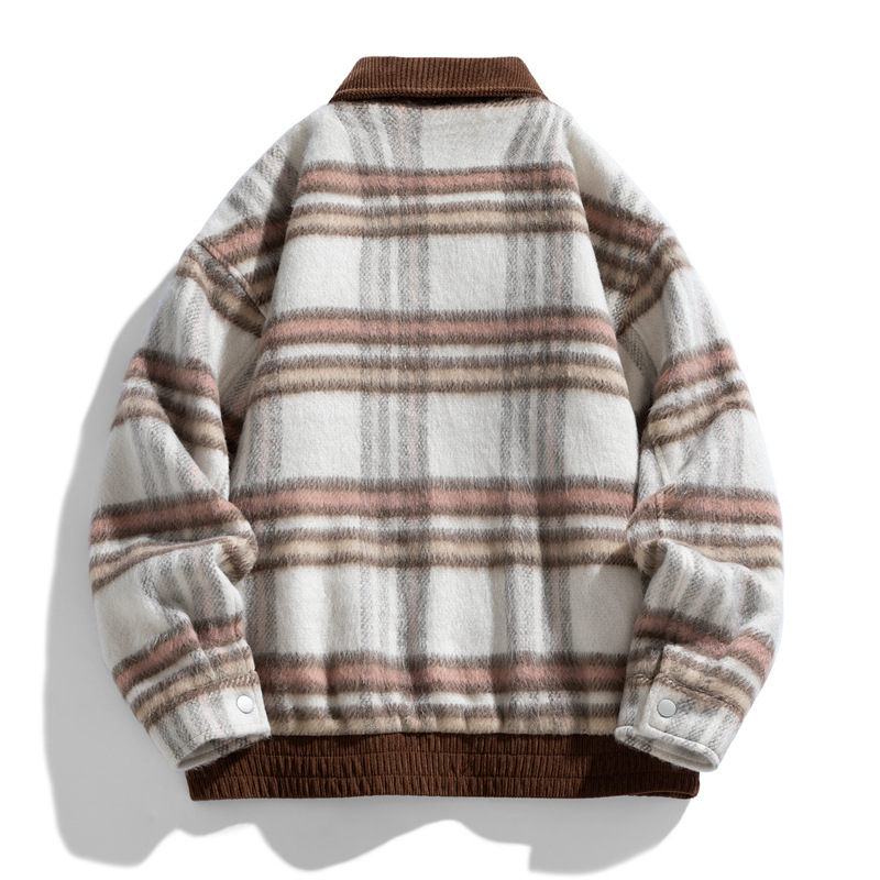 2024 otoño nuevo abrigo de tween de fragancia retrógrado americano chaqueta de pareja con solapa chaqueta de hombre