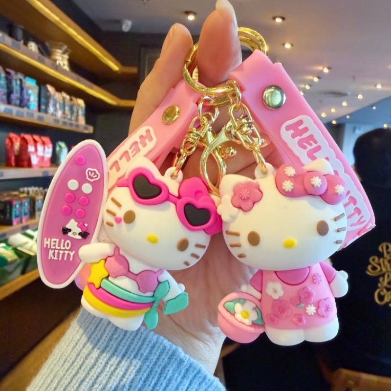 Llavero de Peluche de Gato Kuromi de Sanrio de Tercera Generación, Colgante para Llaves de Coche, Pequeño Regalo para Estudiantes