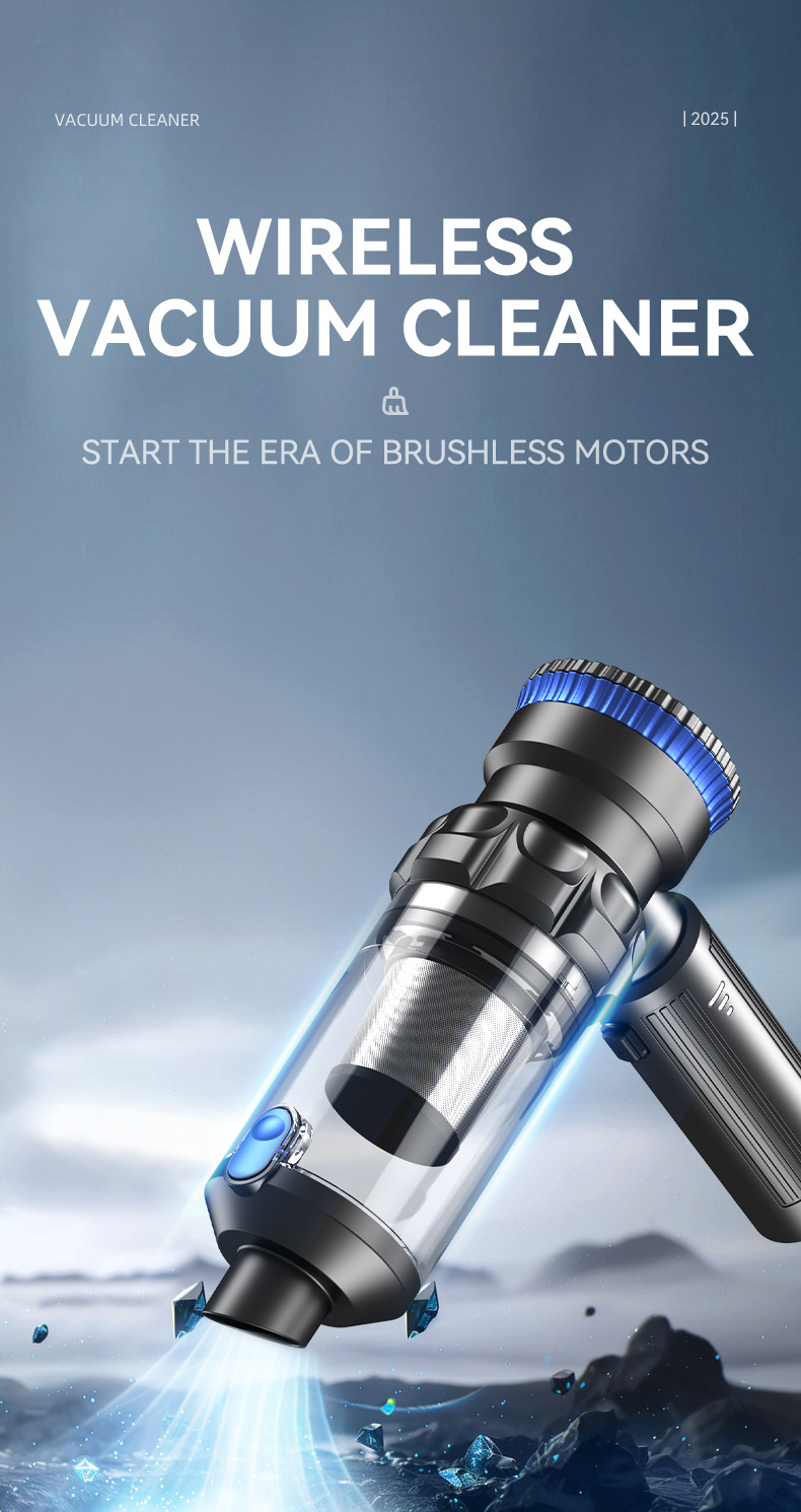 Car Vacuum Cleaner Car Household Large Suction Portable Charging Handheld Wireless Brushless Small Powerful Dust Blower