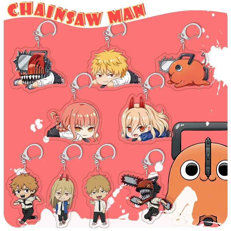 Chainsaw, acrylic keychain, double-sided pendant, 4mm