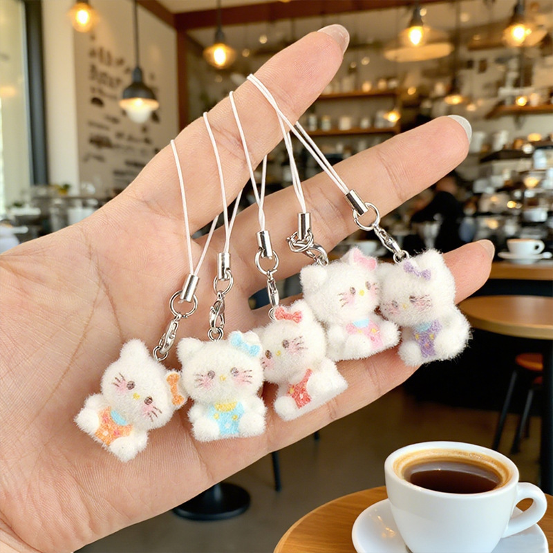 インスタイル立体子猫ペンダント植毛かわいいガーリーハートキーホルダーチェーンバッグ携帯電話ペンダントバッグペンダント|undefined