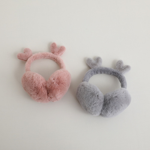 鹿角耳捂子女生冬季韩版可爱毛绒耳罩防冻护耳罩学生耳套保暖耳包