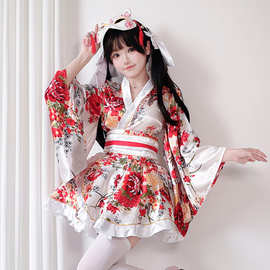 日本正装传统和服夏日和风印花改良浴衣和服女士套装cosplay服装