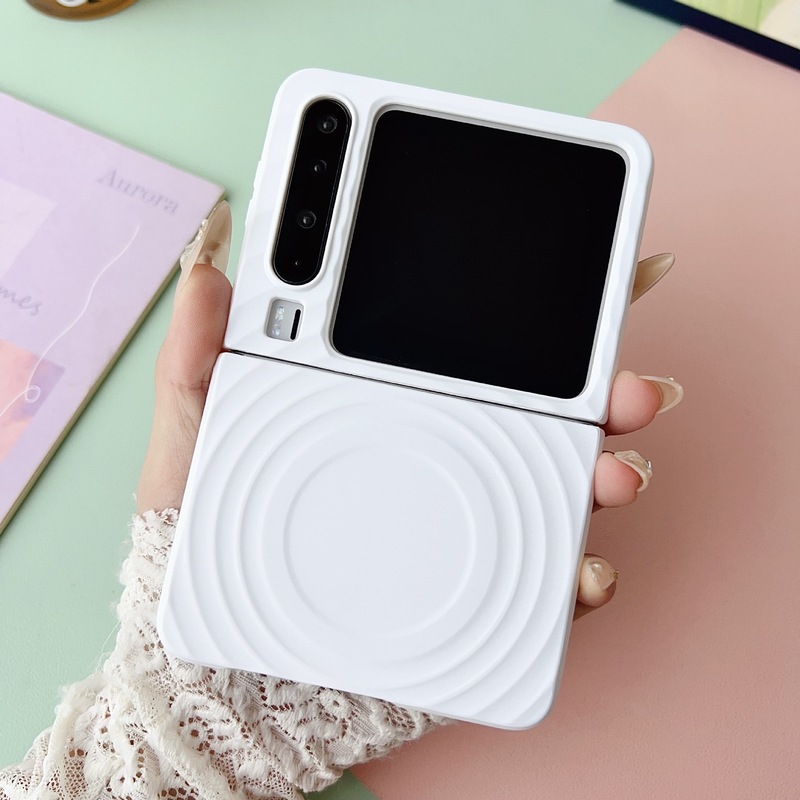 Huawei purax 携帯電話ケースに適した磁気波パターンシンプルなソリッドカラー novaflip 新しい PC 落下防止ハードケース|undefined