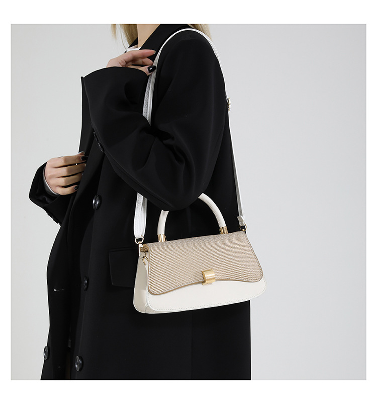 493g Weight Lock clasp Closure Type Single Shoulder Strap, Top Handle Strap Type Crossbody Bag Bags Type Daily Occasion Pu Leather Material Color Block, Solid Color Pattern All Seasons Season Women's Gender Streetwear Style Square Shape Small Size Women's Small Pu Leather Color Block Solid Color Streetwear Square Lock Clasp Crossbody Bag 8