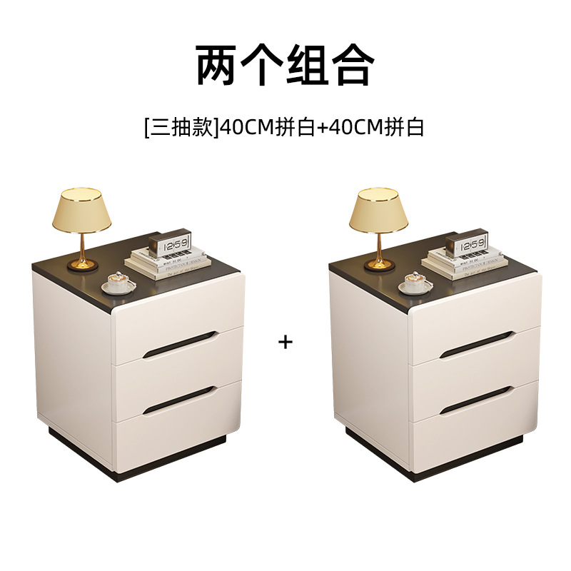 [2 조각은 더 저렴한 * 3 서랍 검은 배경] 따뜻한 흰색 + 검은 색 40CM