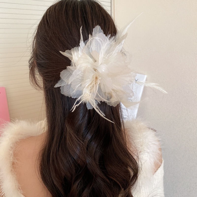 工場直販スーパーフェアリーフラワーグリッパー、高級ヘアアクセサリー、女性用多用途サメクリップ、後頭部用スイートヘアクリップ|undefined