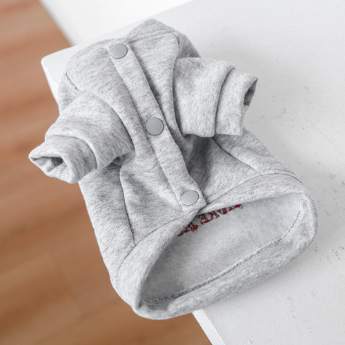 Pet circle factory direct supply small dog clothing cat clothes for small and medium-sized dogs two-legged letter slogan sweatshirts gray