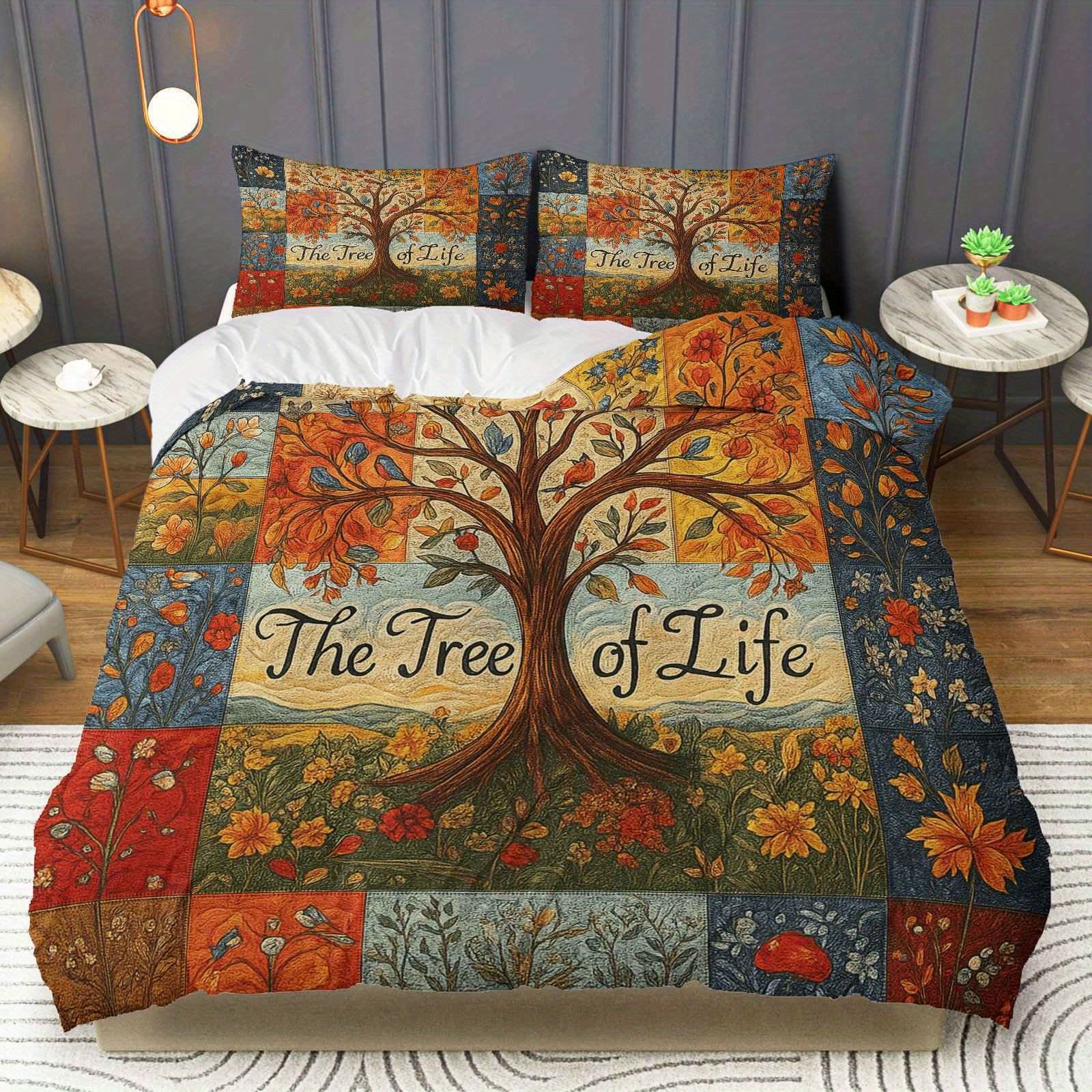 Transfronterizo luminoso árbol de vida molienda impresión digital kit de edredón textil para dibujar se puede ajustar TUME / JIT