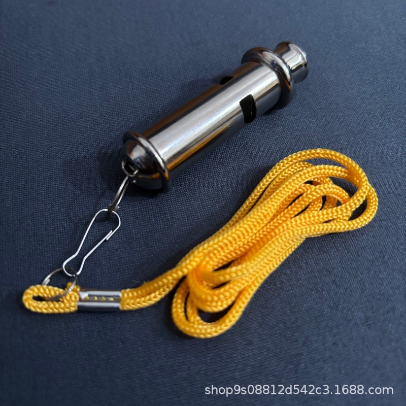 Metallic cylindrical whistle, durable and unique with a loud sound, suitable for outdoor gatherings and sports competitions