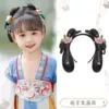 National style [Xiaohong] headband + pink green leaves flowers