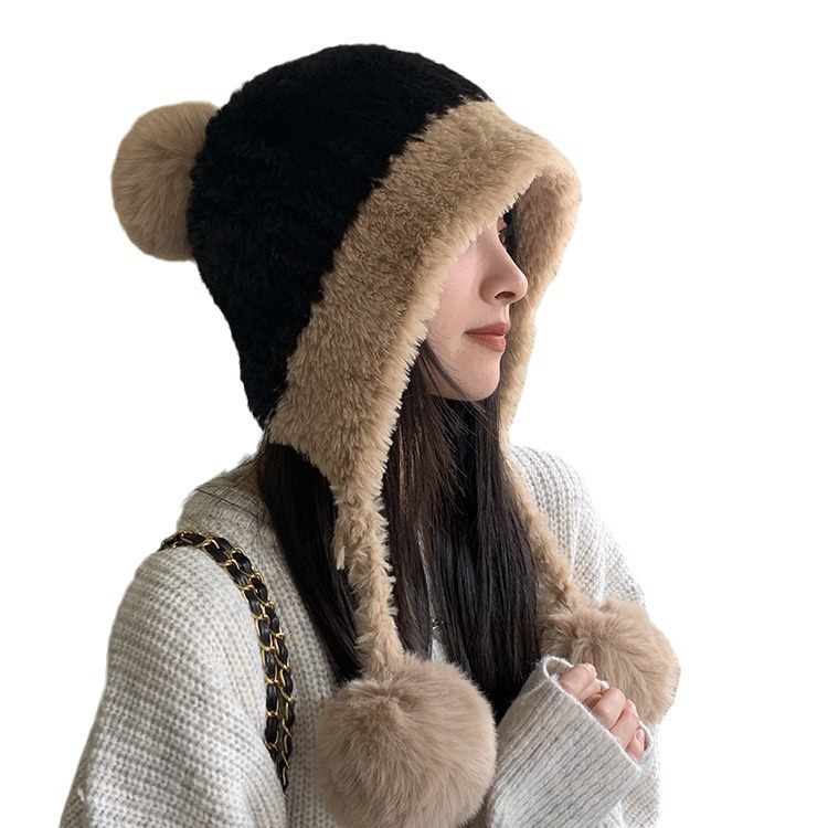 Peluche Lei Feng pour enfants, nouveau style automne-hiver, avec boule de fil suspendue épaissie en peluche ajoutée pour plus de chaleur et d'oreille_voghion.com