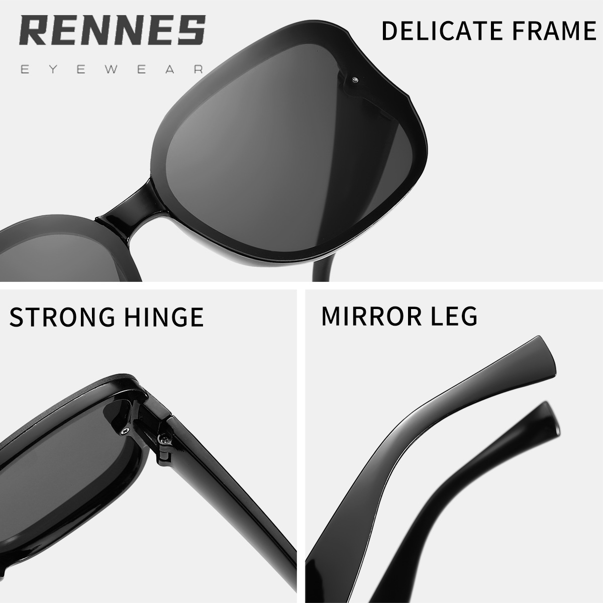Venta al por mayor transfronteriza versión coreana rectangular al aire libre gafas de sol para hombres y mujeres gafas de sol de tiro callejero de moda Sunglasses