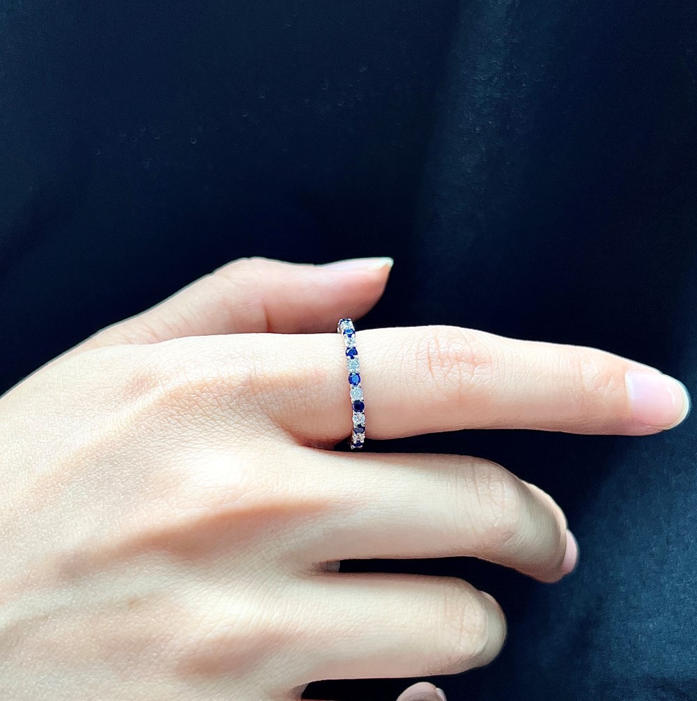 Fashion Round Sterling Silver Inlay Rhinestones Rings