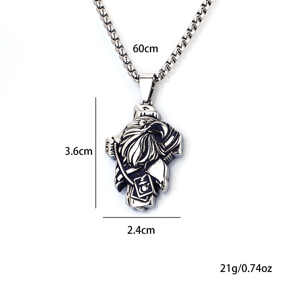 Punk Retro Titanium Steel Pendant Necklace For Men And Women_voghion.com