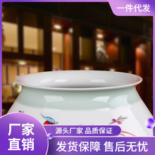 名家夏国安 景德镇陶瓷器花瓶 礼品瓷手绘粉彩牡丹喜鹊花瓶