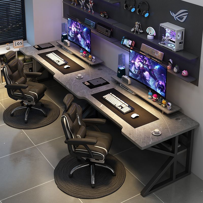 Double Computer Desk, Gaming Table and Chair Set, Desktop Couple's Side-By-Side Set, Bedroom Home Office Desk, Study Desk, Work Station