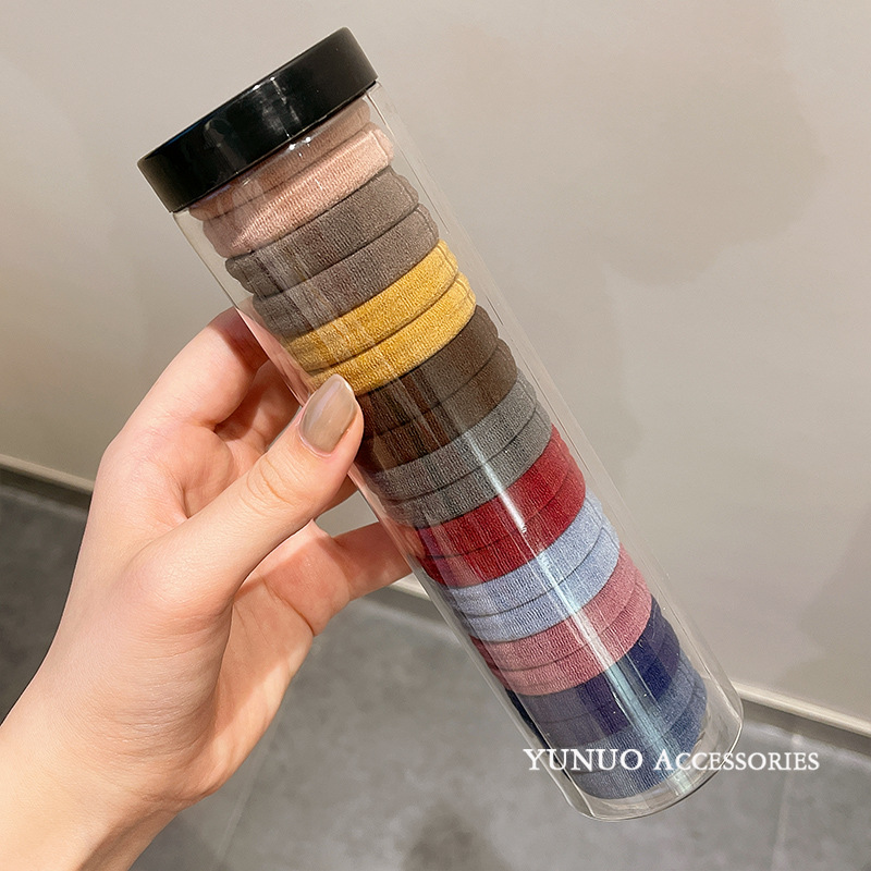 Banda de pelo sin costura banda de goma elástica alta corbata de pelo para adultos cuerda de pelo grueso corbata de pelo femenino corbata de pelo simple de Corea del Sur joyería de cuerda de pelo simple