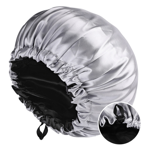 New Women's Fashion Double Layer Satin Sleep Hat for Beauty Hair Care with Adjustable Buttons Chemotherapy Hat Provided by Manufacturer
