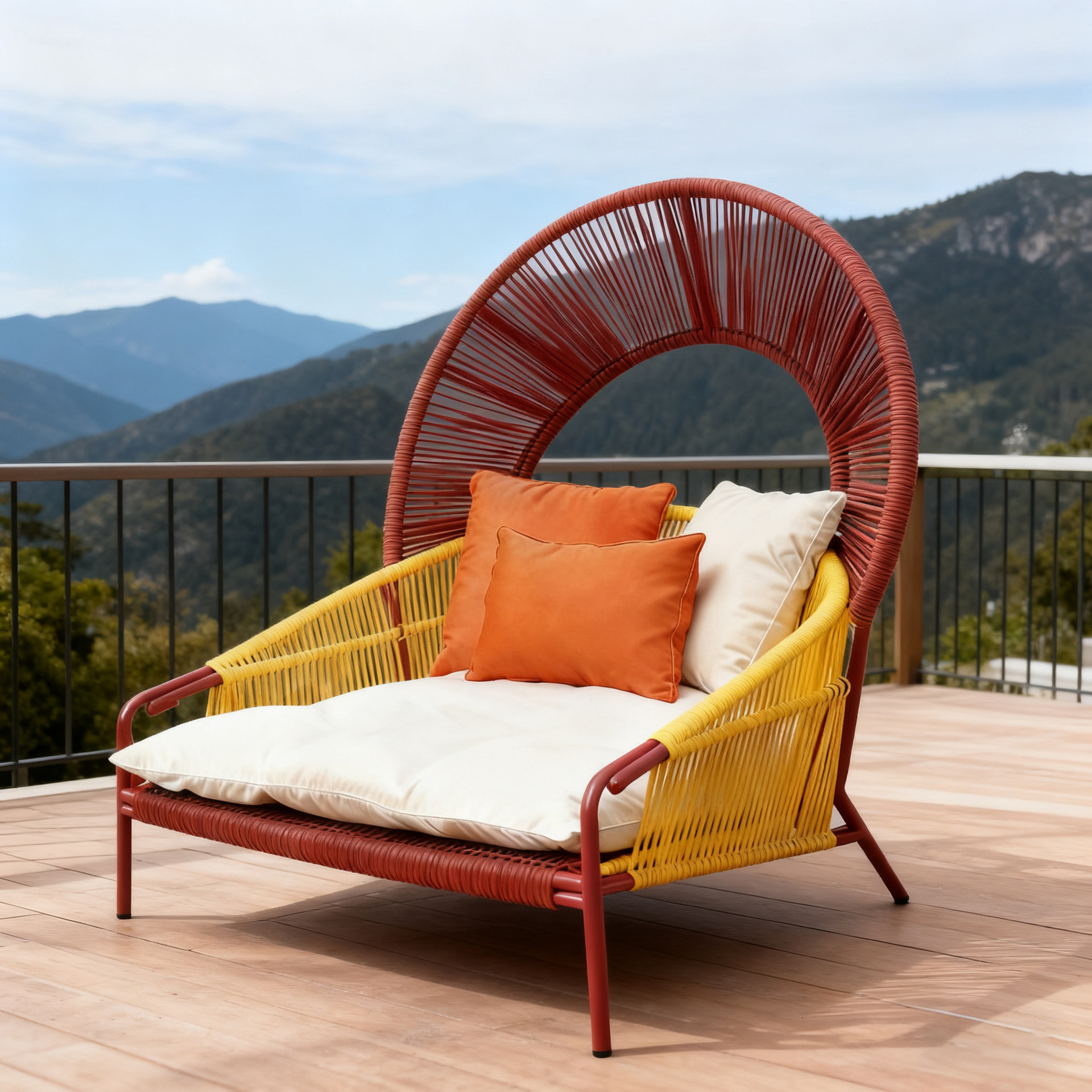 Nordic Outdoor Sofa Courtyard Villa Garden Open-Air Balcony Leisure Set Outdoor Hand-Woven Waterproof Rope Furniture