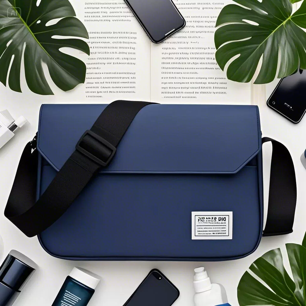 时尚简约单肩包新款大容量简便携百搭斜挎包户外运动出差邮差包男