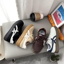 小众美式复古灰色德训鞋女2024年款厚底爆款运动休闲板鞋潮N1222