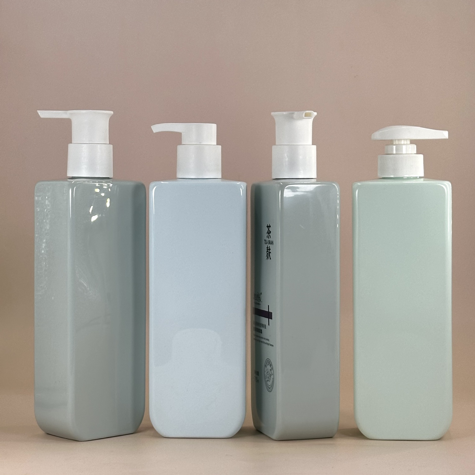 韩系风680ML平肩圆底PET简约按压洗发水沐浴露化妆品包装塑料瓶