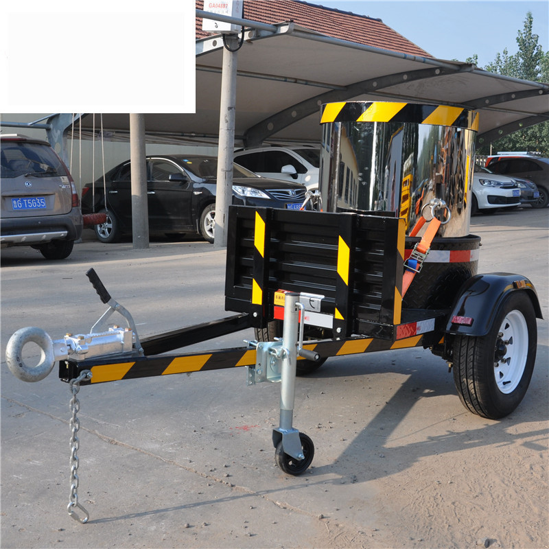 0.5吨圆柱型罐车 汽车小拖车 桶装运输平板小拖车 圆罐平板拖车