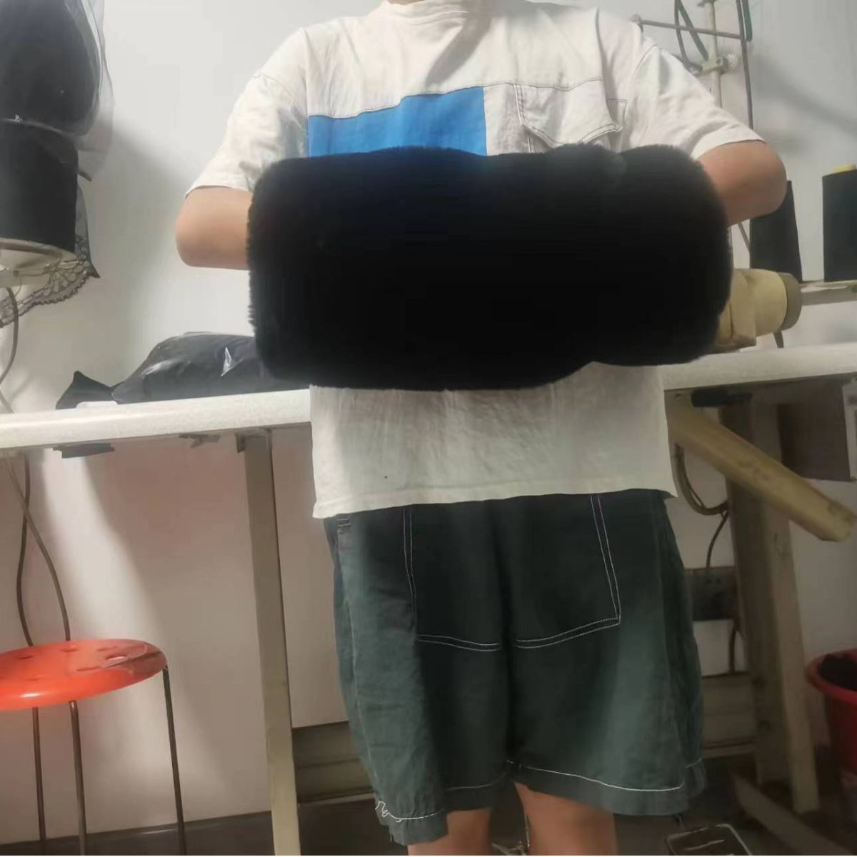 秋冬仿獭兔毛皮草毛毛暖手筒宝保温手捂筒保暖加长毛绒加厚暖手筒