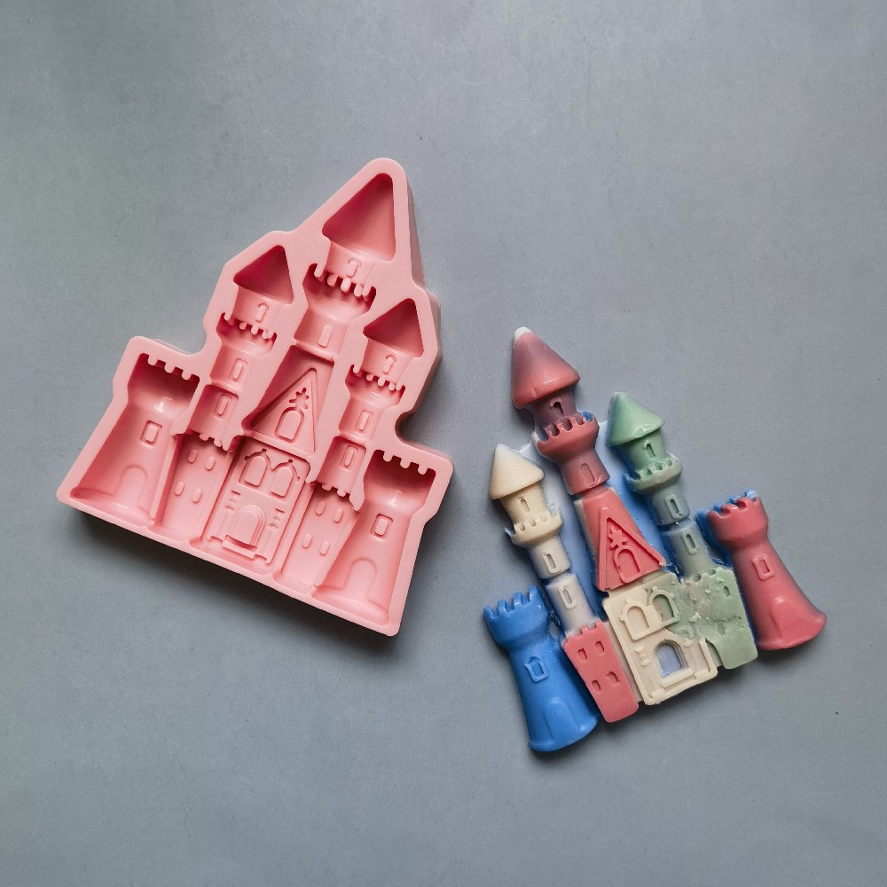 Ejiao Castle 288 Molde de silicona Pudín Molde de postre Decoración de pasteles Utensilios de cocina para hornear
