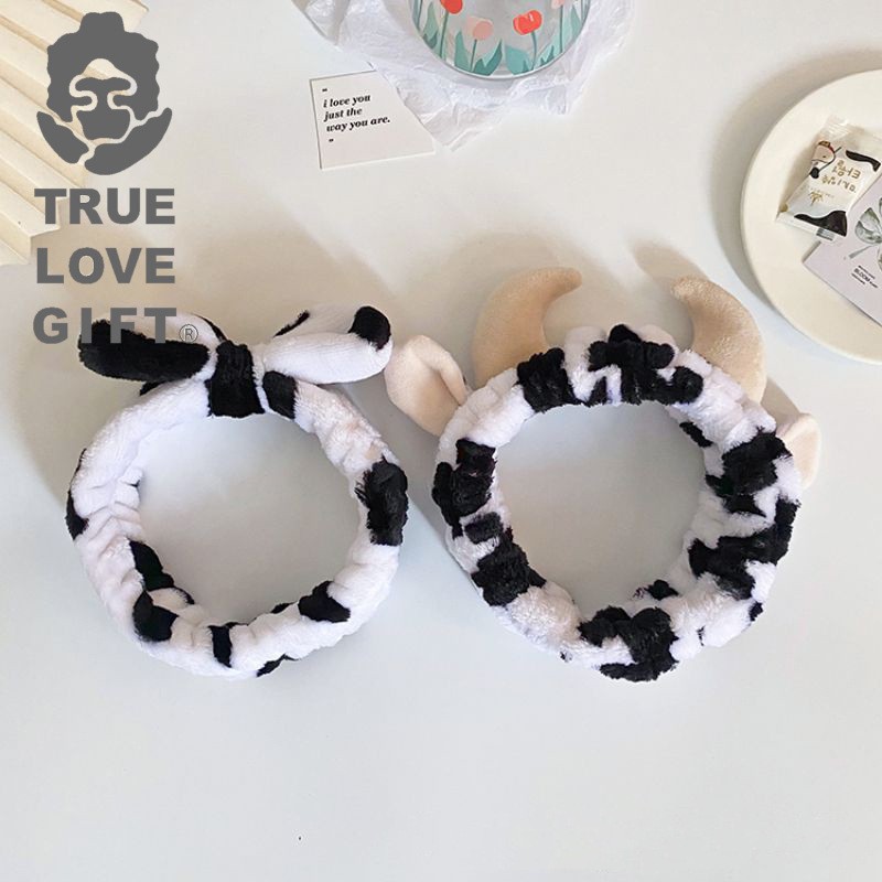 Estilo coreano ins estilo lindo tridimensional banda de pelo de vaca súper lindo cuerno diadema Internet celebridad lavado de cara maquillaje diadema pelo