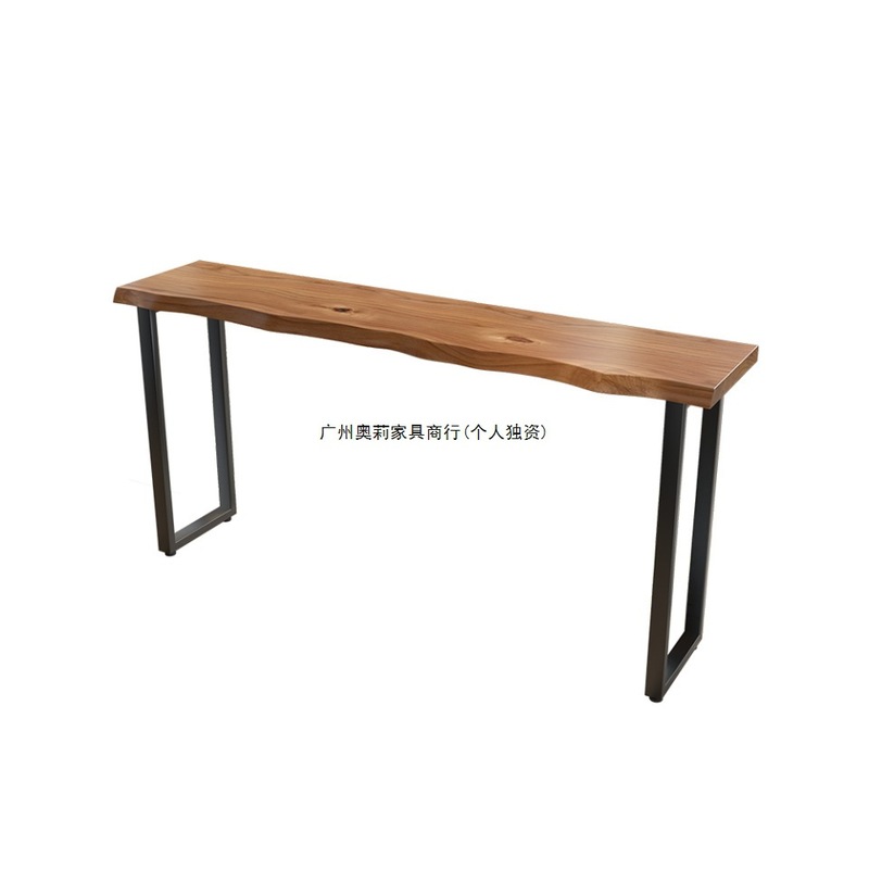 设计师实木吧台高脚桌餐桌咖啡吧台家用桌子奶茶小吃店简约长条桌|undefined