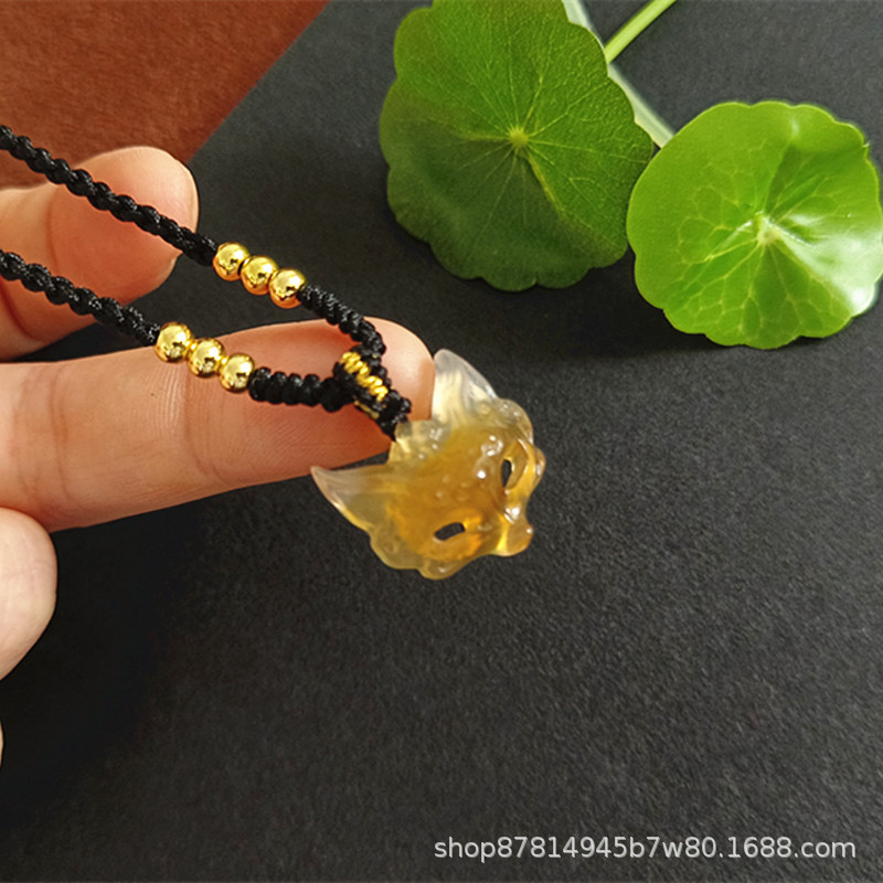 4호줄 첨부 칼세도니 여우마스크 (19*20mm)