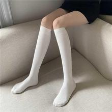 白色JK襪子中筒襪瘦腿長筒襪C過膝高筒長襪堆堆襪薄款夏季美腿襪