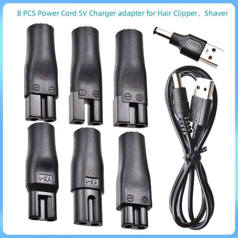 8in1 Shaver Adapter Converter Set Charger Charging Cable Shaver Beard Trimmer