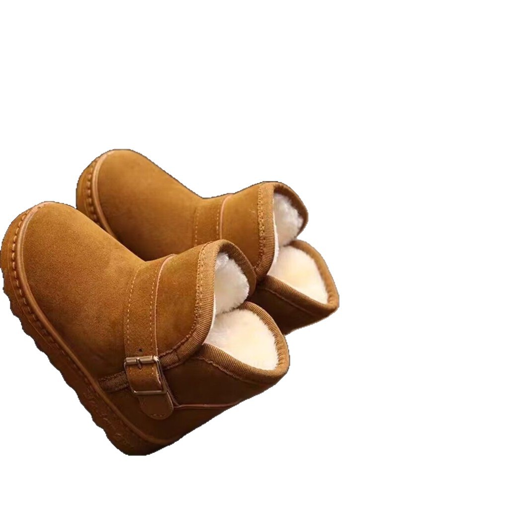2025 invierno para niños botas de nieve de terciopelo nuevas niñas más gruesas calentadas botas de tubo mediano y grande bebé antideslizante