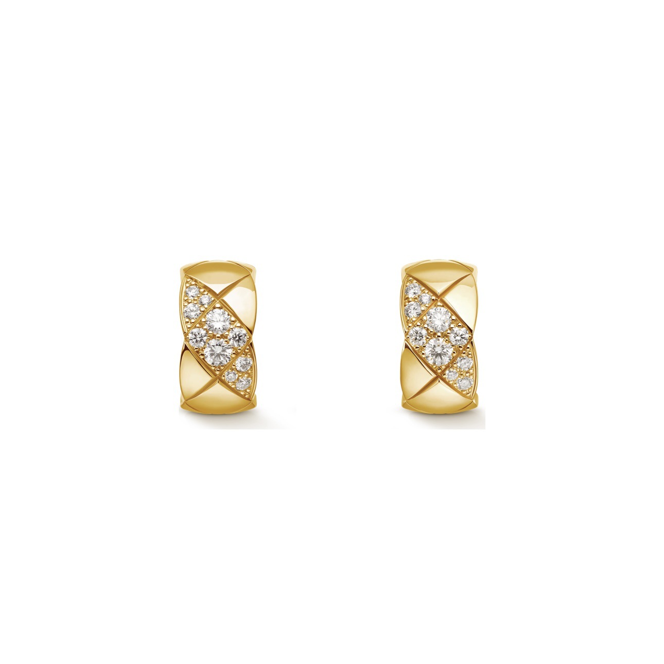Warna emas [berlian diagonal] / anting berlian