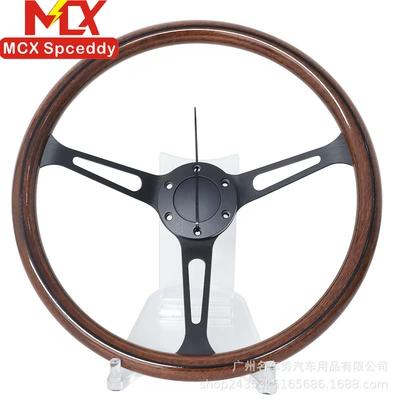 universal concave electroplated bracket with – Steering wheel - long-slit-black-frame-15inch-steering-wheel