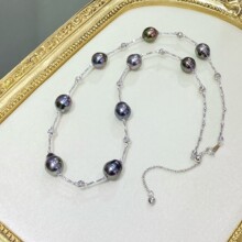 S925�y���W�񹝺�ˮ������ 9-10mm��ˮ΢�ʹ�Ϫ�غ�����
