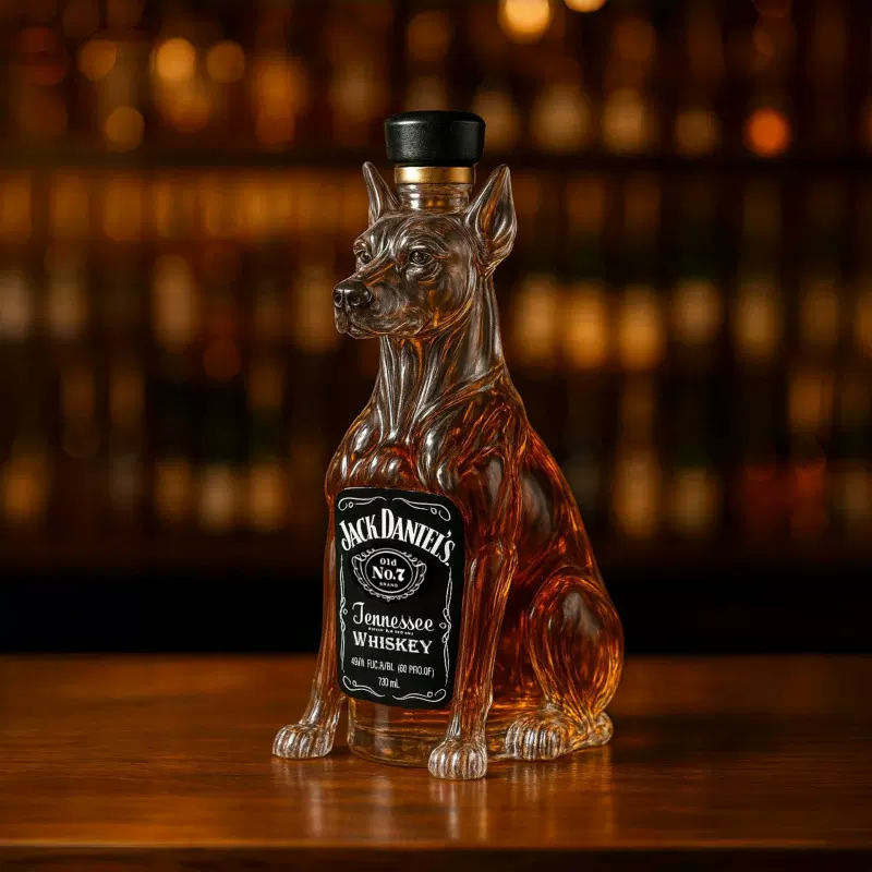 厂家批发高硼硅玻璃工艺酒瓶家居摆件透明玻璃小狗造型泡酒瓶