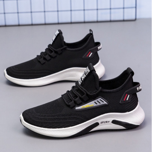 Summer Men's Shoes 2024 Mesh Breathable Sports Shoes Men's Lightweight Running Shoes Student Casual Shoes Low-Top Fly Woven Shoes