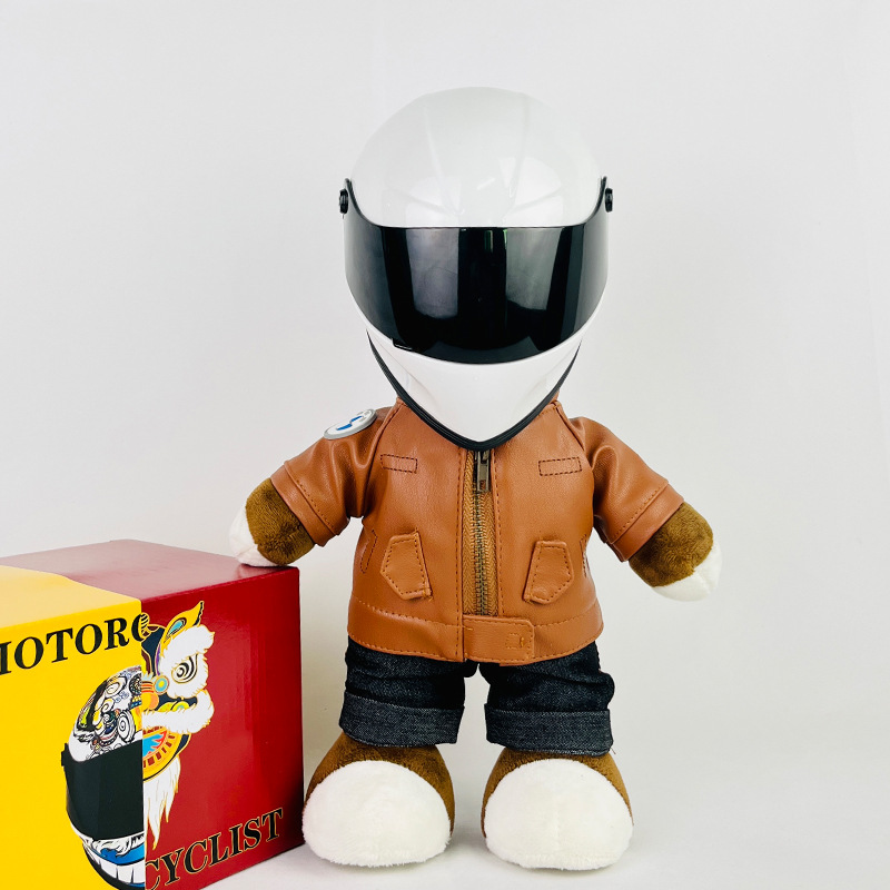 Coche eléctrico colgante oso muñeca casco cuero juguete coche tronco montar decoración 4S reparación tienda locomotora muñeca