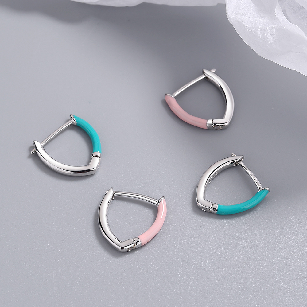 Earrings Classification 1 Pair Basic Classic Style Heart Shape Enamel Copper Earrings