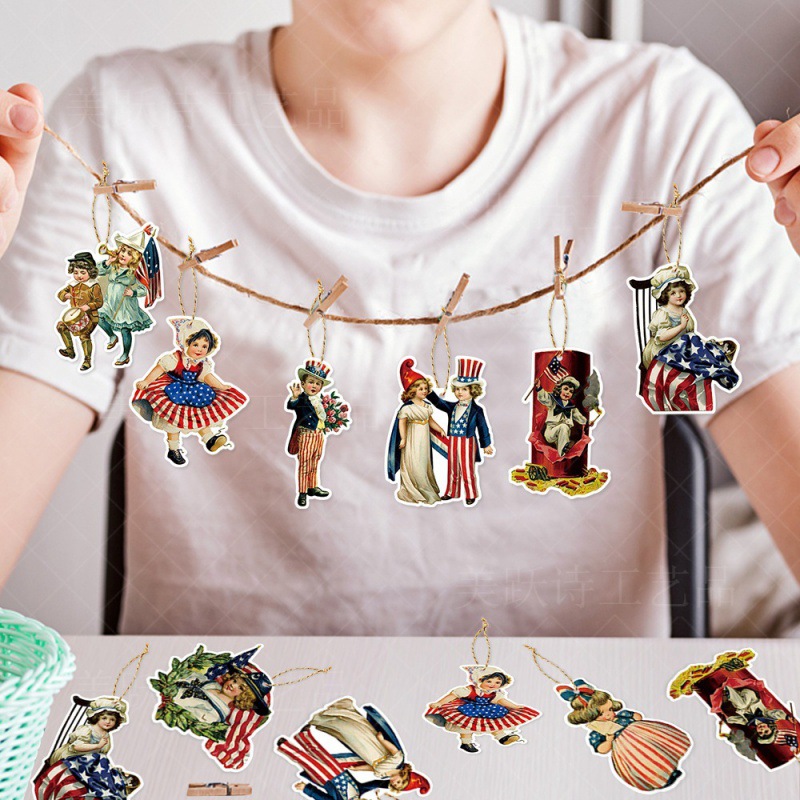 Decoración del día de la independencia de Estados Unidos colgante colgante decoración del día de la independencia de Estados Unidos colgante retro colgante